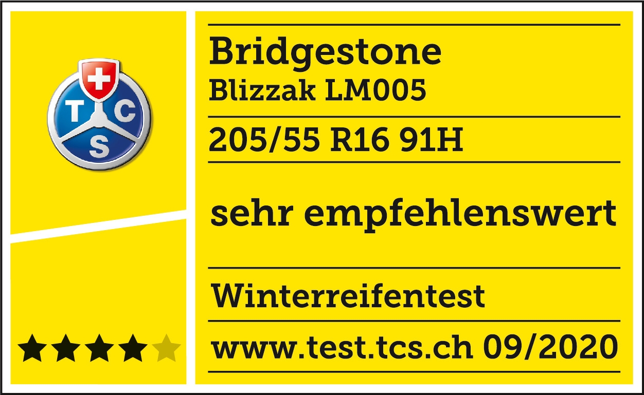 Bridgestone Blizzak LM005 TCS award