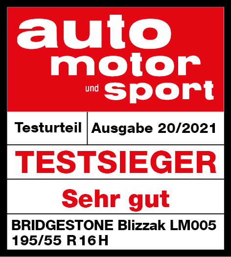 Bridgestone Blizzak LM005 AMS 2021 195 55 R16H award